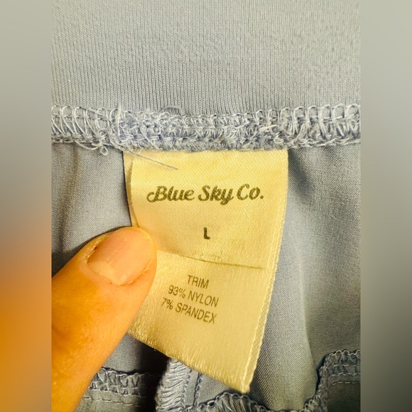 Blue Sky Light Ceil Blue Women's Flare Scrub Pants - Picture 4 of 4